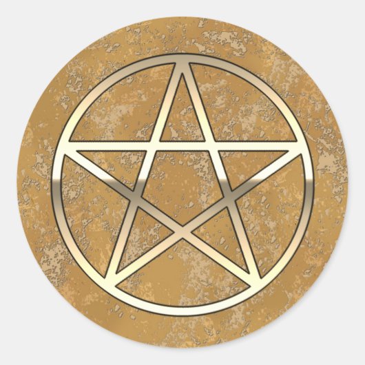 Golden Pentacle Ronde Sticker (Voorkant)