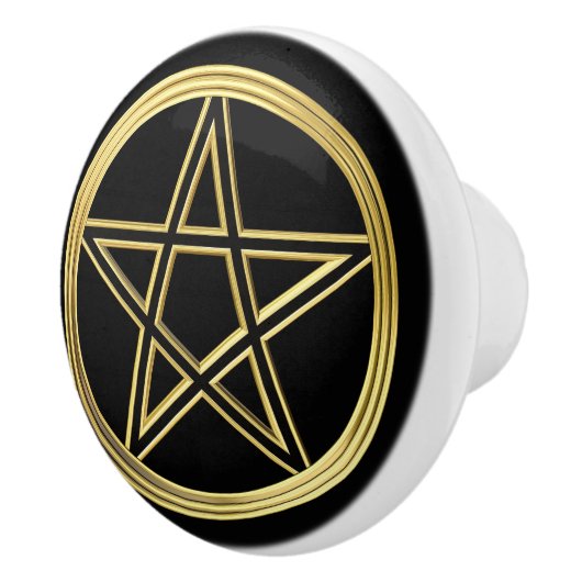 Golden pentagram keramische knop (Rechts)