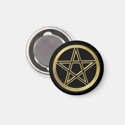 Golden pentagram magneet (Voorkant / Achterkant)