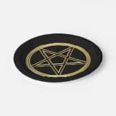 Golden pentagram papieren bordje (Gekanteld)