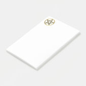 Golden pentagram post-it® notes (Schuin)