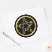Golden pentagram ronde sticker (Envelop)