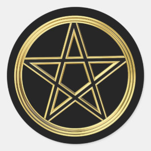 Golden pentagram ronde sticker