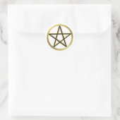 Golden pentagram ronde sticker (Tas)