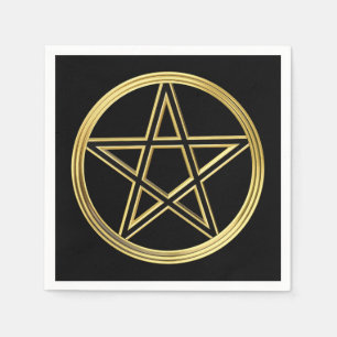 Golden pentagram servetten