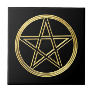 Golden pentagram tegeltje