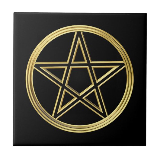 Golden pentagram tegeltje (Voorkant)