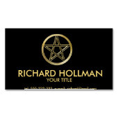 Golden pentagram visitekaartje magneet (Voorkant)
