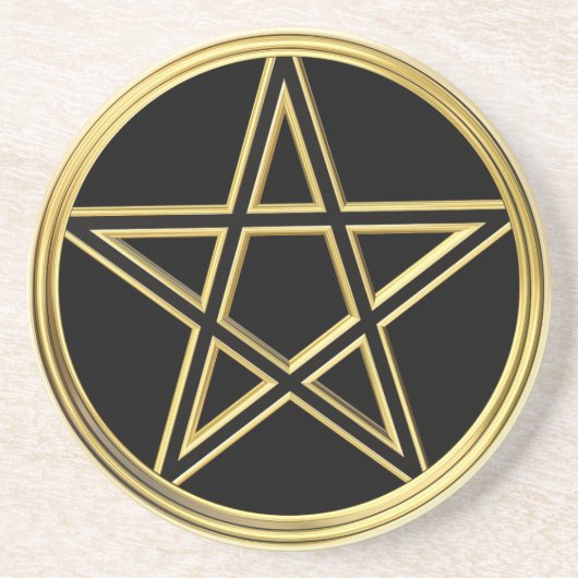 Golden pentagram zandsteen onderzetter (Voorkant)