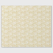 Golden Peonies Line Art over ivoor Cadeaupapier (Vlak)