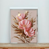 Golden Peony Elegance Foto Afdruk