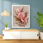 Golden Peony Elegance Foto Afdruk