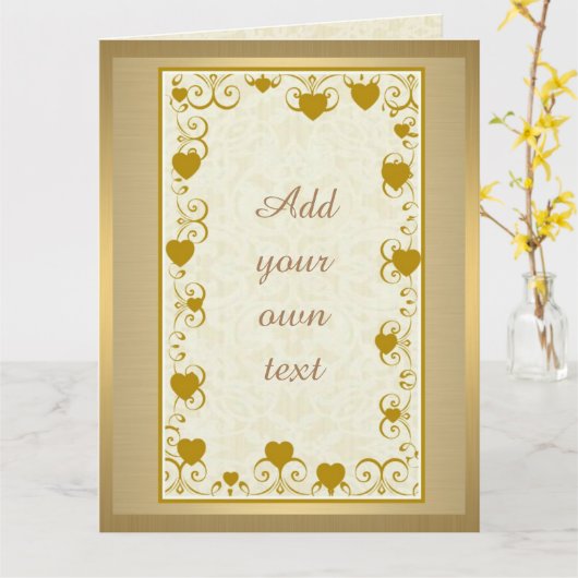 Golden Personalized Wenskaart Kaart (Gele Bloem)