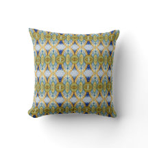 Golden Petal Medallion in blauw en olijfgroen