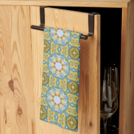 Golden Petal Mosaic - Warm  Tegel Theedoek