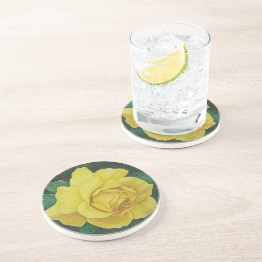 Golden Petals Sandstone Onderzetter (Zijkant)