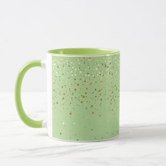Golden Petite Stars Coffee Mok-Apple Green Mok (Links)