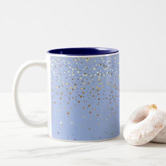 Golden Petite Stars Coffee Mok - Blue (Met donut)