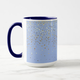 Golden Petite Stars Two-Tone Coffee Mok - Blauw