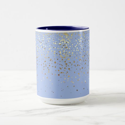 Golden Petite Stars Two-Tone Coffee Mok - Blauw (Midden)