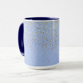 Golden Petite Stars Two-Tone Coffee Mok - Blauw (Voorkant links)