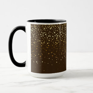 Golden Petite Stars Two-Tone Coffee Mok-Brown Mok