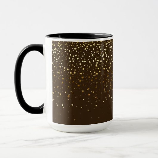 Golden Petite Stars Two-Tone Coffee Mok-Brown Mok (Links)