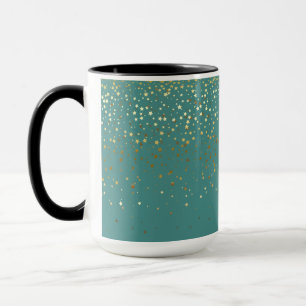 Golden Petite Stars Two-Tone Coffee Mok-Coral Mok