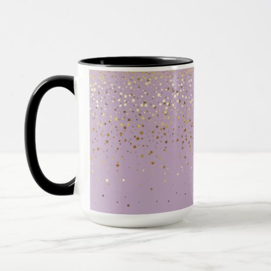 Golden Petite Stars Two-Tone Coffee Mok-LGHT PRPLE Mok (Links)
