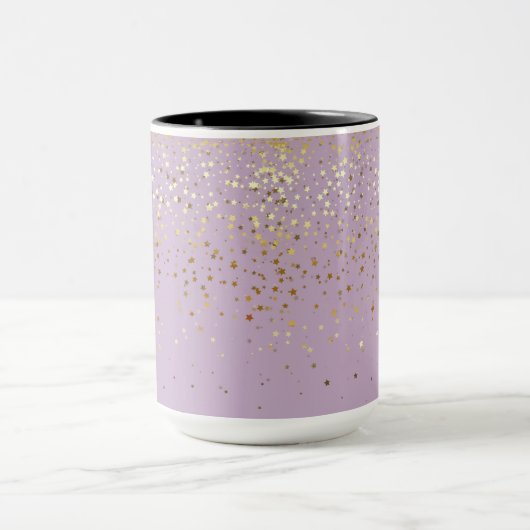 Golden Petite Stars Two-Tone Coffee Mok-LGHT PRPLE Mok (Midden)