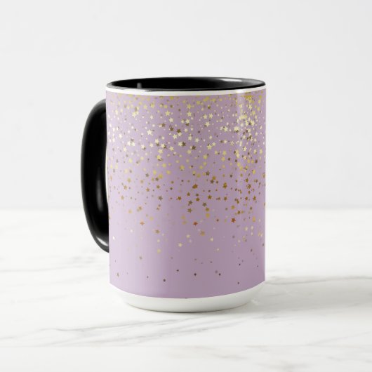 Golden Petite Stars Two-Tone Coffee Mok-LGHT PRPLE Mok (Voorkant links)