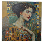 Golden Phase Gustav Klimt Mosaic Edwardian Woman C Tegeltje (Voorkant)
