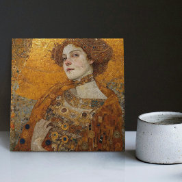 Golden Phase Gustav Klimt Mosaic Edwardian Woman C Tegeltje