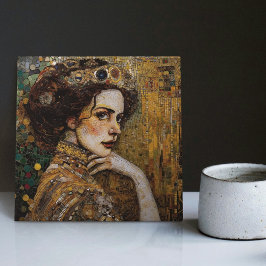Golden Phase Gustav Klimt Mosaic Edwardian Woman C Tegeltje