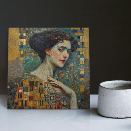 Golden Phase Gustav Klimt Mosaic Edwardian Woman C Tegeltje