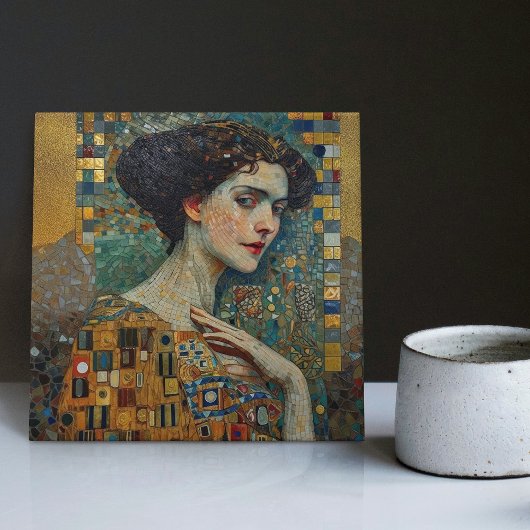 Golden Phase Gustav Klimt Mosaic Edwardian Woman C Tegeltje