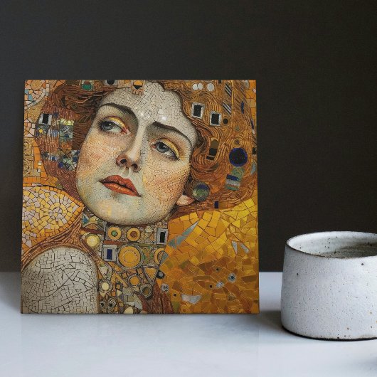 Golden Phase Gustav Klimt Mosaic Edwardian Woman C Tegeltje