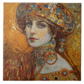 Golden Phase Gustav Klimt Mosaic Edwardian Woman C Tegeltje (Voorkant)