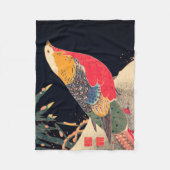 Golden Pheasant  Bird Japans Woodblock Pr Fleece Deken (Voorkant)