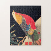 Golden Pheasant  Bird Japans Woodblock Pr Legpuzzel (Verticaal)