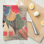 Golden Pheasant  Bird Japans Woodblock Pr Theedoek (Quarter Fold)