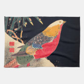 Golden Pheasant  Bird Japans Woodblock Pr Theedoek (Horizontaal)