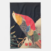 Golden Pheasant  Bird Japans Woodblock Pr Theedoek (Verticaal)