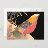 Golden Pheasant in de sneeuwpop Itô Jakuchã vogelk Briefkaart (Voorkant / Achterkant)