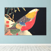 Golden Pheasant in de sneeuwvogel - Jakuchu (1900) Canvas Afdruk (Insitu (Houten vloer))