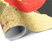 Golden Pheasant in Sneeuw Antiek Japans Bloemen Cadeaupapier (Rol Hoek)