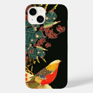 Golden Pheasant in Sneeuw Antiek Japans Bloemen Case-Mate iPhone 14 Hoesje