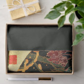 Golden Pheasant in Sneeuw Antiek Japans Bloemen Tissuepapier (Geschenk)