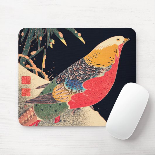 Golden Pheasant in sneeuw door Ito Jakuchu Muismat (Met muis)