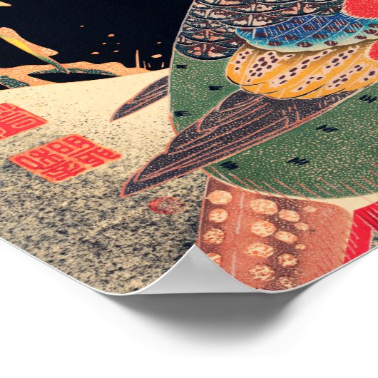 Golden Pheasant in sneeuw door Ito Jakuchu Poster (Hoek)